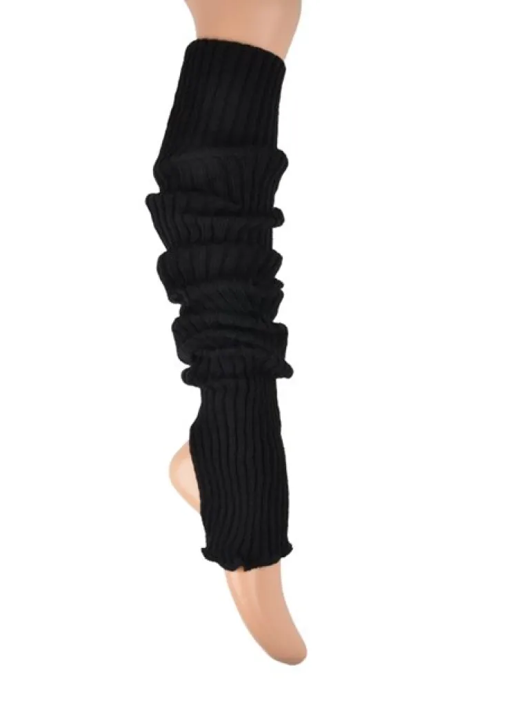 Benvarmere rib strik sort 85 cm Seré