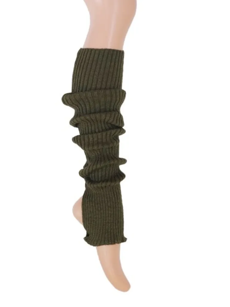 Benvarmere ribstrik oliven 65 cm Seré