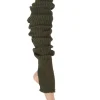 Benvarmere ribstrik olivenfarvet 85 cm Seré