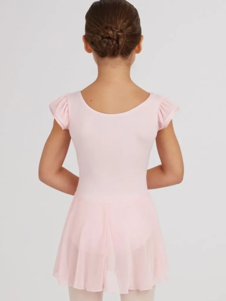 Capezio rosa dragt m.skørt og puf ærmer til piger