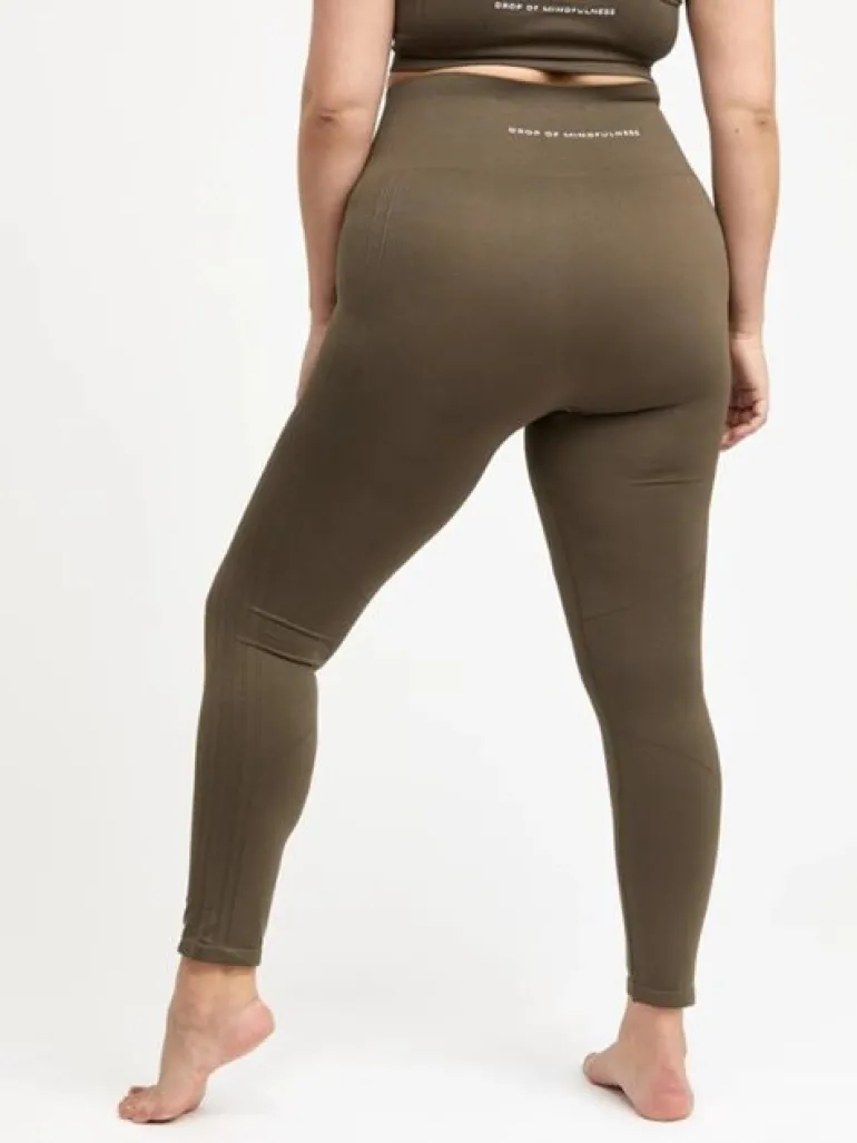Drop of mindfulness olivengrønne seamless leggings