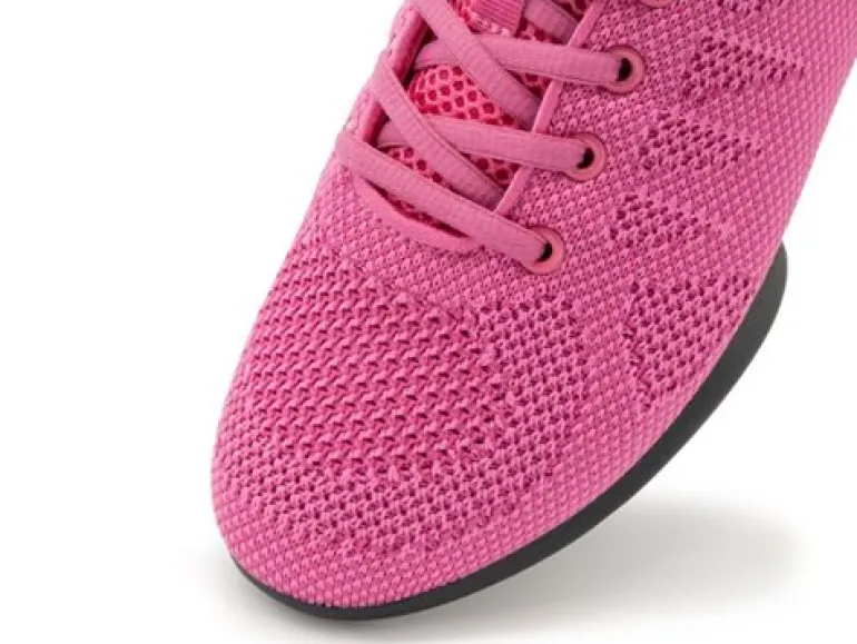 Fuschia farvet dansesneaker i åndbar strik til damer - Suny