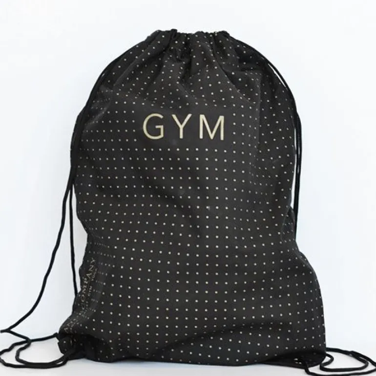 Gymnastikpose sort med guldtryk - GYM