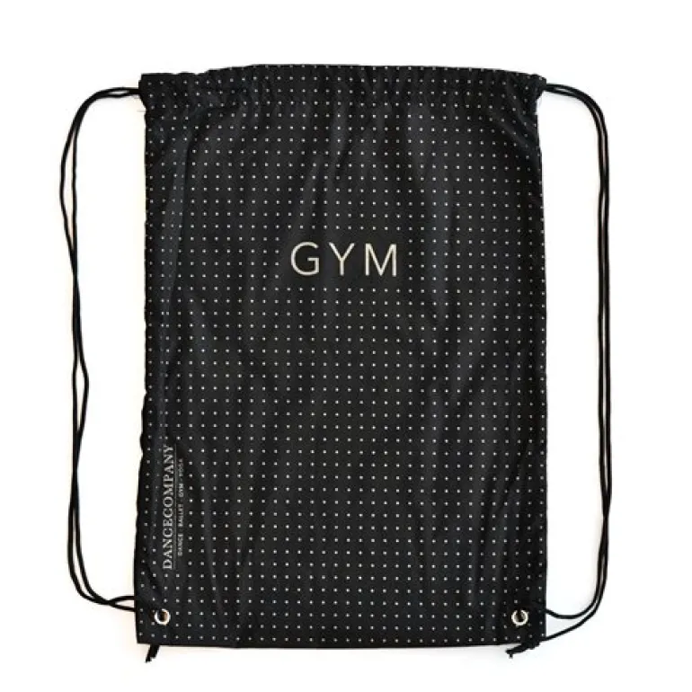 Gymnastikpose sort med guldtryk - GYM