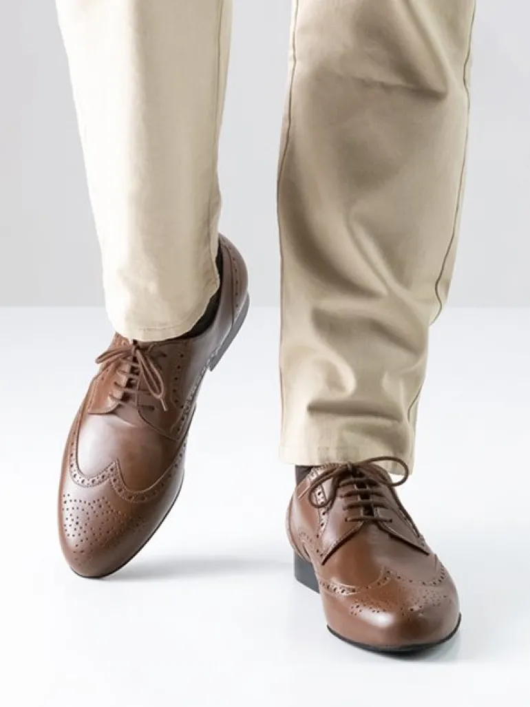 Herre dansesko cognac farvet skind Werner Kern