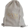 Hør rygsæk/mulepose med guld GYM skrift