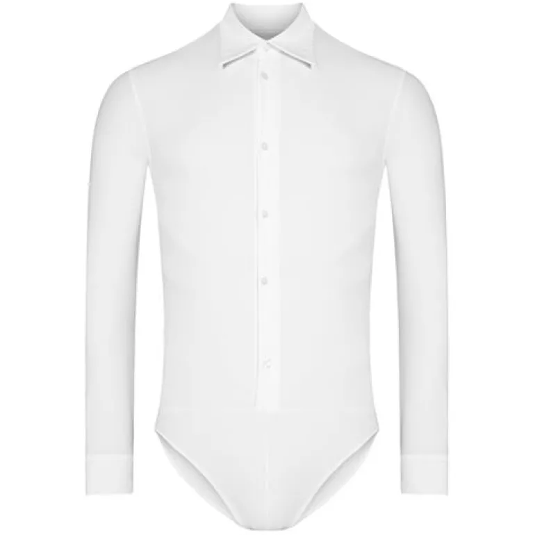 Hvid body skjorte til herrer - Ready4dance