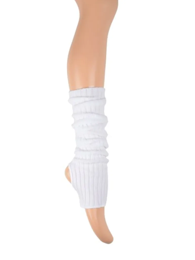 Hvide benvarmere til ballet og dans - 60 CM