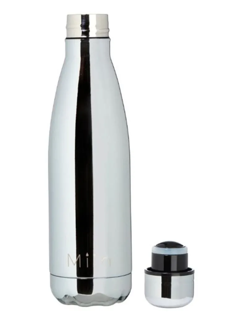 Miin drikkeflaske 500ml - blank sølv look