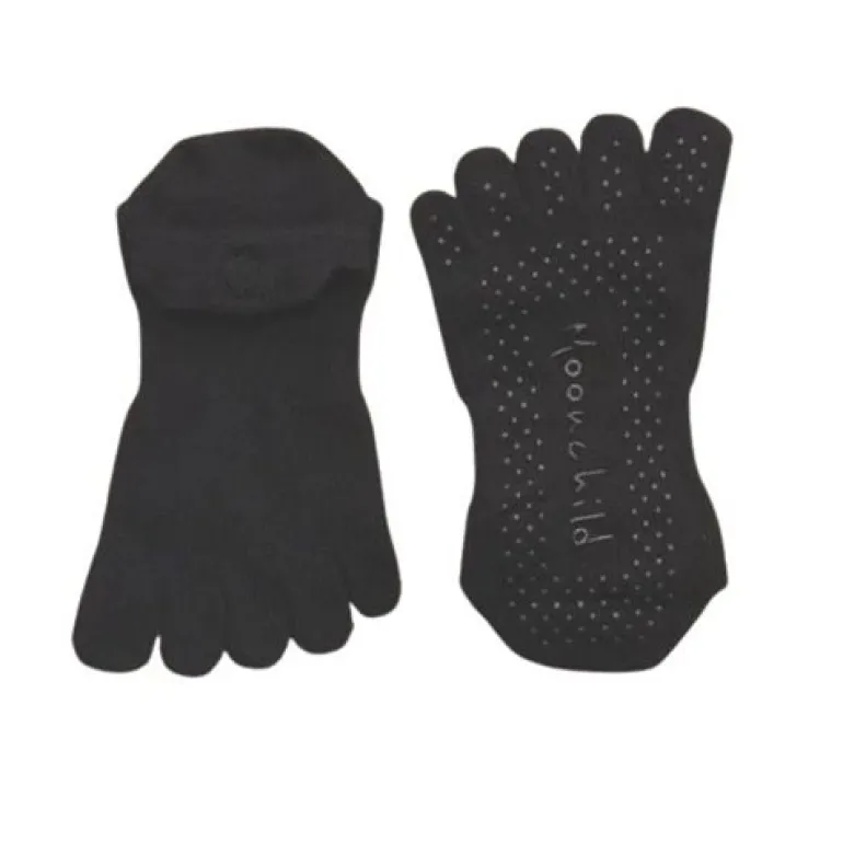 Moonchild sorte toe socks til yoga