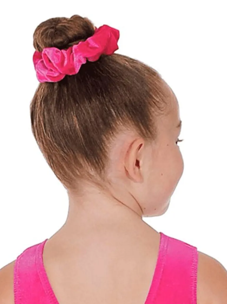 Pink velour hårelastik