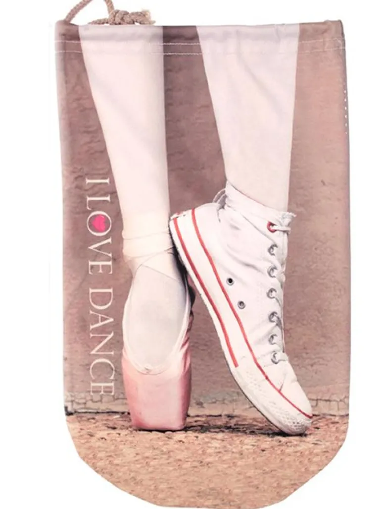 Sko pose til balletsko med tåsko og sneakers print
