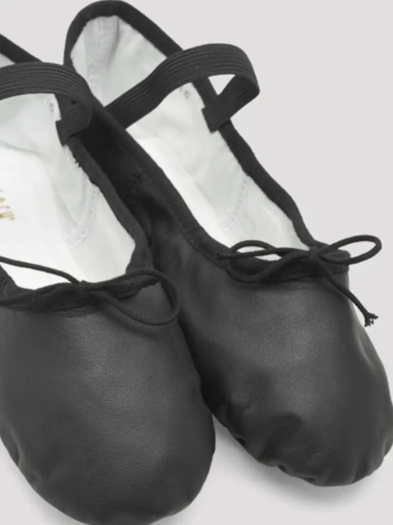 Sort balletsko/springsko skind m. fuldsål Bloch