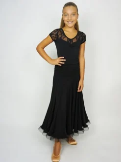 Sort standard nederdel til piger - Ready4dance