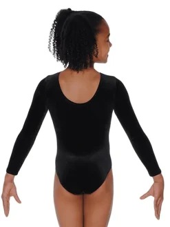 Sort velour basic gymnastikdragt piger The zone