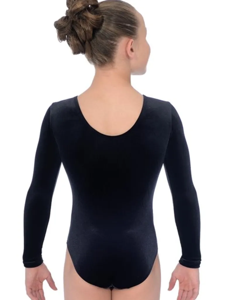 Sort velour gymnastikdragt piger The zone