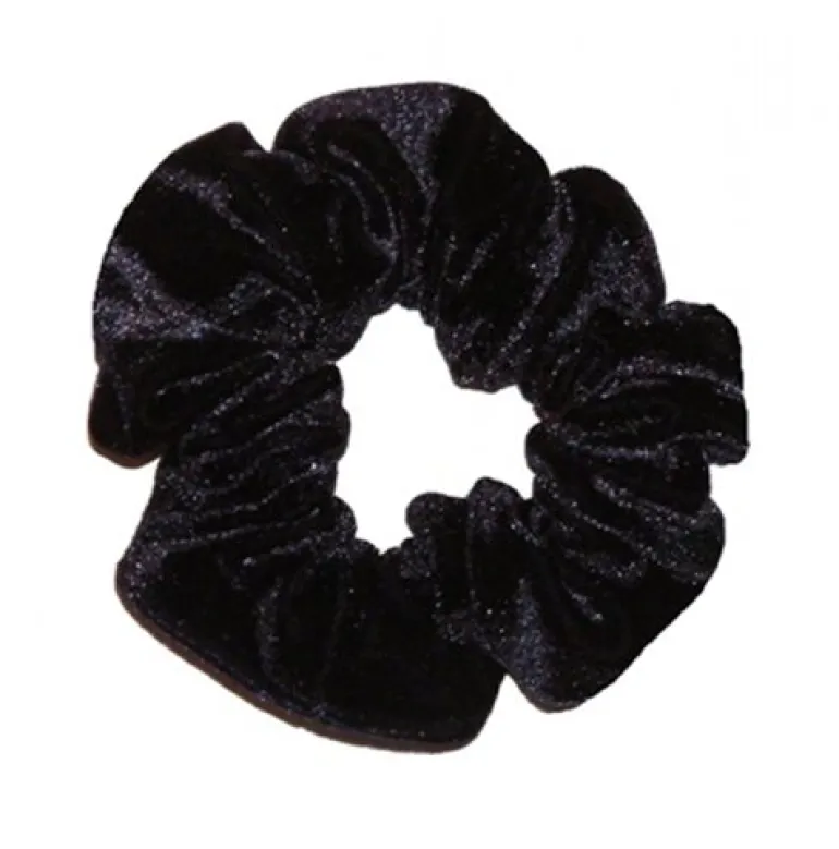 Sort velour hårelastik