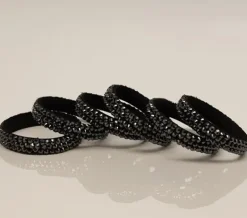 Sorte rhinsten armbånd