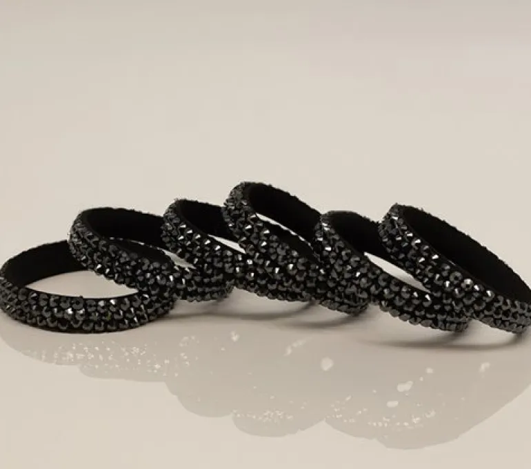 Sorte rhinsten armbånd