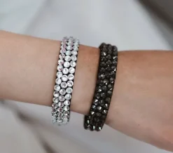 Sorte rhinsten armbånd