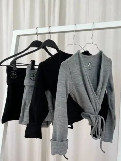 Sorte strik shorts til teen og damer Wear Moi