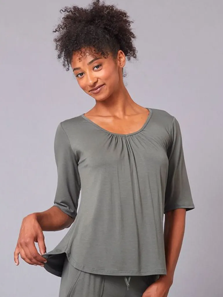 TempsDanse khaki grøn bambus t-shirt