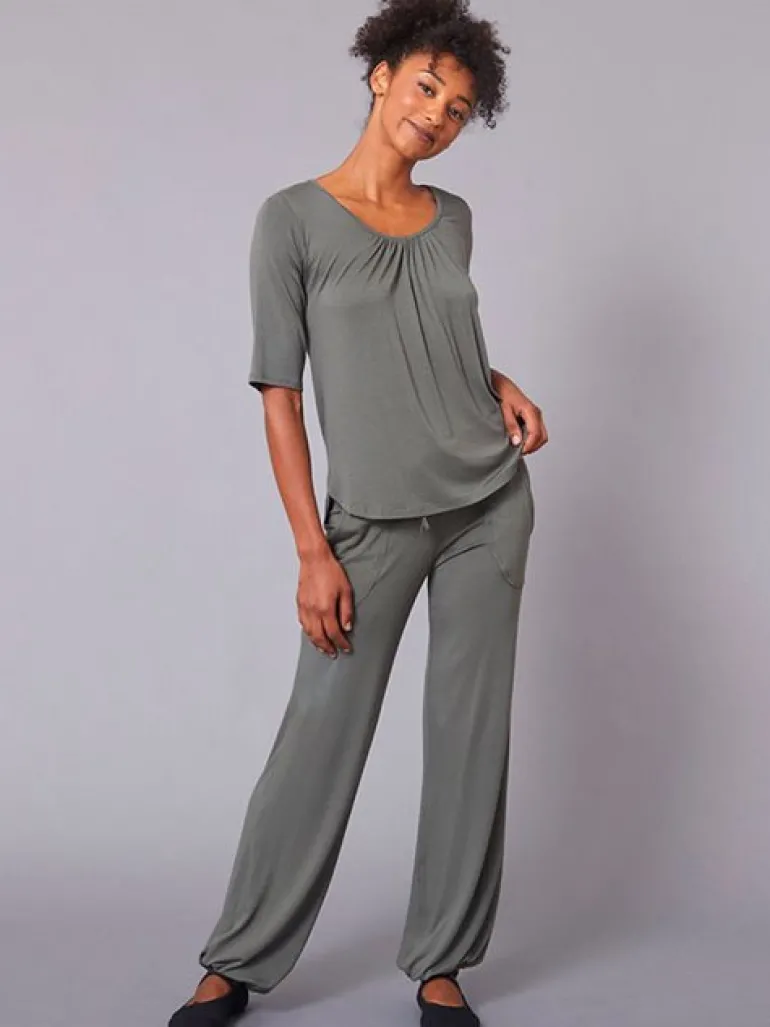 TempsDanse khaki grøn bambus t-shirt