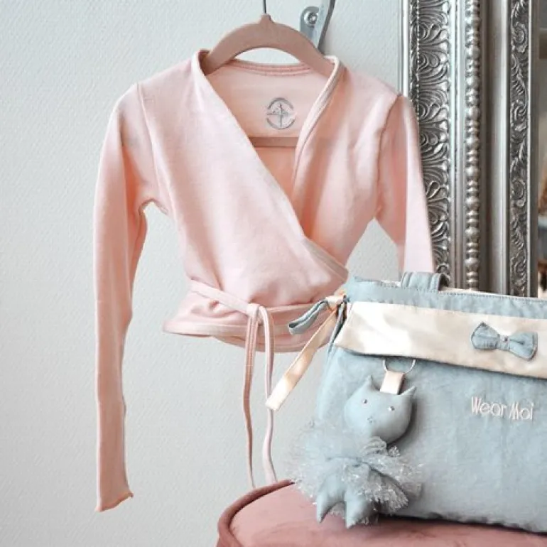 Wearmoi rosa slå om overdel børn ballet/gymnastik